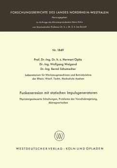 Funkenerosion mit statischen Impulsgeneratoren (eBook, PDF) - Opitz, Herwart