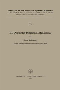 Der Quotienten-Differenzen-Algorithmus (eBook, PDF) - Rutishauser
