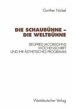 Cover Die Schaubühne - Die Weltbühne (eBook, PDF)