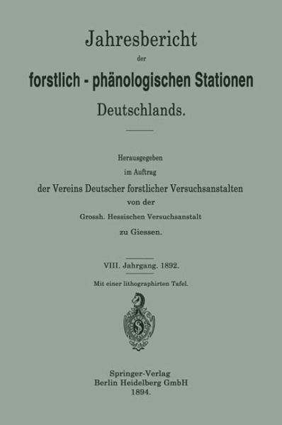 Jahresbericht der forstlich-Phänologischen Stationen Deutschlands (eBook, PDF)