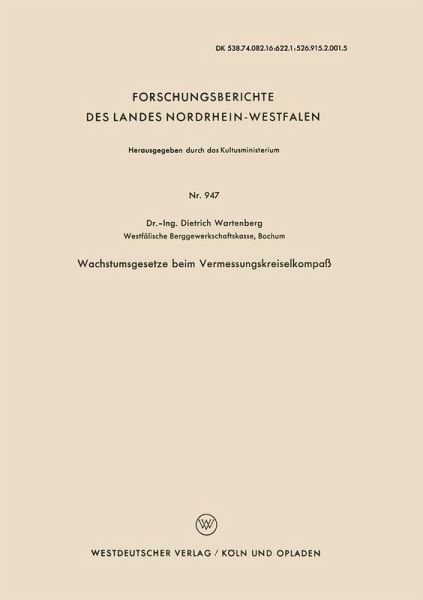 Wachstumsgesetze beim Vermessungskreiselkompaß (eBook, PDF) Wachstumsgesetze beim Vermessungskreiselkompaß (eBook, PDF)