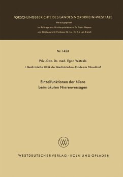 Einzelfunktionen der Niere beim akuten Nierenversagen (eBook, PDF) - Wetzels, Egon