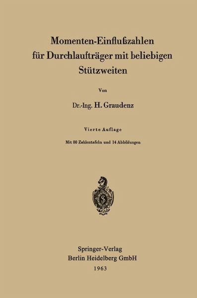 Momenten-Einflußzahlen für Durchlaufträger mit beliebigen Stützweiten (eBook, PDF)