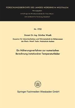 Ein Näherungsverfahren zur numerischen Berechnung instationärer Temperaturfelder (eBook, PDF) - Woelk, Günther