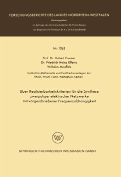 Cover Über Realisierbarkeitskriterien für die Synthese zweipoliger elektrischer Netzwerke mit vorgeschriebener Frequenzabhängigkeit (eBook, PDF)