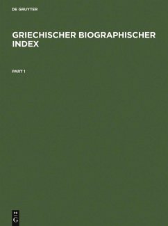 Griechischer Biographischer Index (eBook, PDF)