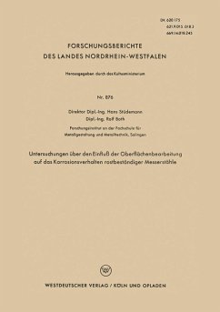 Cover Untersuchungen über den Einfluß der Oberflächenbearbeitung auf das Korrosionsverhalten rostbeständiger Messerstähle (eBook, PDF)