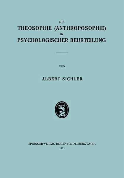 Die Theosophie (Anthroposophie) in Psychologischer Beurteilung (eBook, PDF)