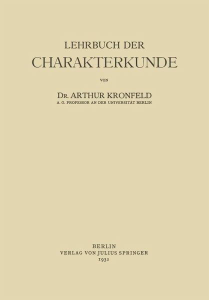 Lehrbuch der Charakterkunde (eBook, PDF) Lehrbuch der Charakterkunde (eBook, PDF)