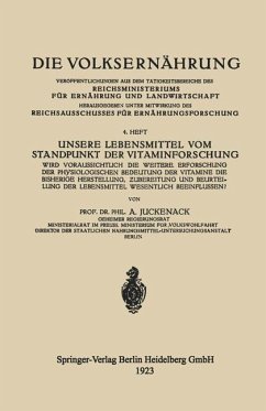 Unsere Lebensmittel vom Standpunkt der Vitaminforschung (eBook, PDF) - Juckenack, Adolf