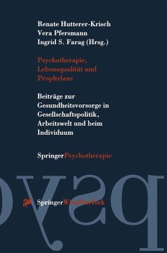 Cover Psychotherapie, Lebensqualität und Prophylaxe (eBook, PDF)