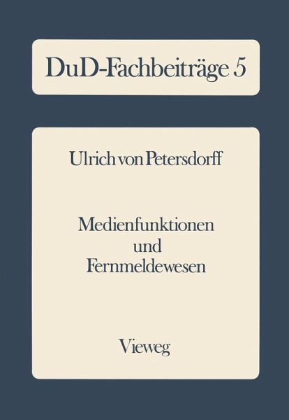 Medienfunktionen und Fernmeldewesen (eBook, PDF)