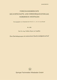 Eine Getriebegruppe mit stationärem Geschwindigkeitsverlauf (eBook, PDF) - Meyer Zur Capellen, Walther