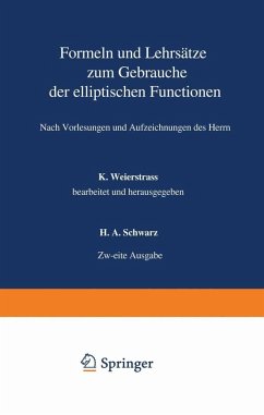 Cover Formeln und Lehrsätze zum Gebrauche der elliptischen Functionen (eBook, PDF)