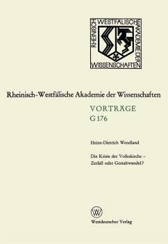 Die Krisis der Volkskirche - Zerfall oder Gestaltwandel? (eBook, PDF) - Wendland, Heinz-Dietrich