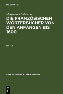 Cover Die französischen Wörterbücher von den Anfängen bis 1600 (eBook, PDF)