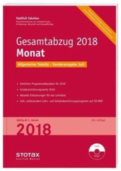 Cover Gesamtabzug 2018 Monat, Sonderausgabe Juli, m. CD-ROM Stotax-Lohn / Stollfuß Tabellen