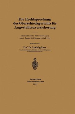 Die Rechtsprechung des Oberschiedsgerichts für Angestelltenversicherung (eBook, PDF) - Lass, Ludwig
