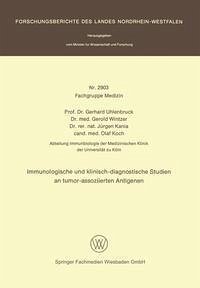 Cover Immunologische und klinisch-diagnostische Studien an tumor-assoziierten Antigenen (eBook, PDF)