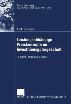 Leistungsabhängige Preiskonzepte im Investitionsgütergeschäft (eBook, PDF) - Hüttmann, Axel