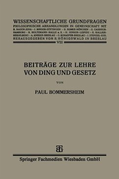 Beiträge zur Lehre von Ding und Gesetz (eBook, PDF) - Bommersheim, Paul