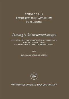 Planung in Saisonunternehmungen (eBook, PDF) - Brunner, Manfred