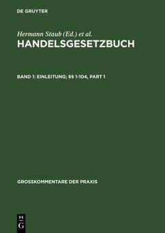 Handelsgesetzbuch - Einleitung; §§ 1-104 (eBook, PDF) - Canaris, Claus-Wilhelm; Schilling, Wolfgang; Ulmer, Peter