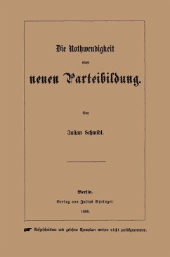 Cover Die Nothwendigkeit einer neuen Parteibildung (eBook, PDF)