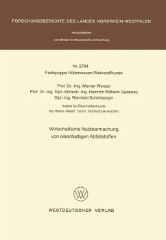 Wirtschaftliche Nutzbarmachung von eisenhaltigen Abfallstoffen (eBook, PDF) - Wenzel, Werner