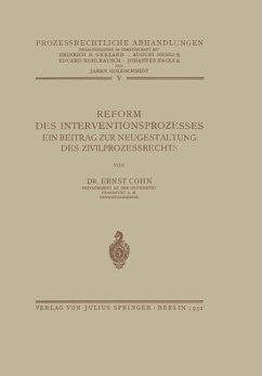 Reform des Interventionsprozesses (eBook, PDF) - Cohn, Ernst