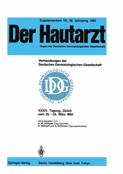 Verhandlungen der Deutschen Dermatologischen Gesellschaft (eBook, PDF) Verhandlungen der Deutschen Dermatologischen Gesellschaft (eBook, PDF)