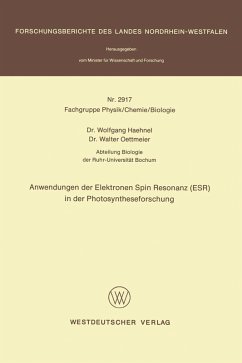 Anwendungen der Elektronen Spin Resonanz (ESR) in der Photosyntheseforschung (eBook, PDF) - Haehnel, Wolfgang