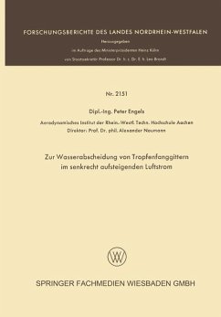 Cover Zur Wasserabscheidung von Tropfenfanggittern im senkrecht aufsteigenden Luftstrom (eBook, PDF)