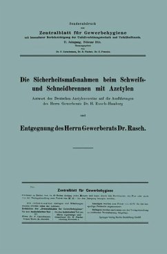 Cover Die Sicherheitsmafsnahmen beim Schweifs- und Schneidbrennen mit Azetylen (eBook, PDF)