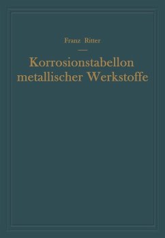 Korrosionstabellen metallischer Werkstoffe (eBook, PDF) - Ritter, Franz