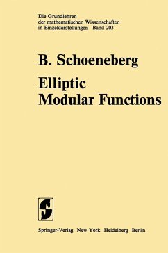 Elliptic Modular Functions (eBook, PDF) - Schoeneberg, B.