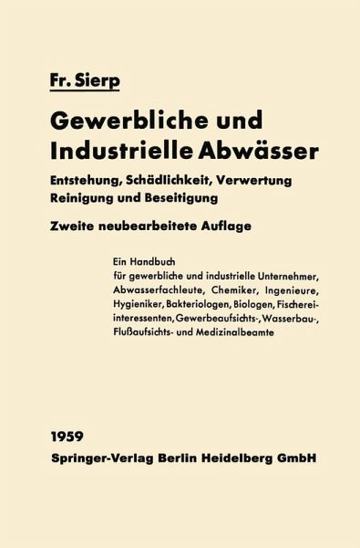 Die Gewerblichen und Industriellen Abwässer (eBook, PDF)