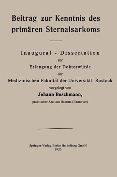 Cover Beitrag zur Kenntnis des primären Sternalsarkoms (eBook, PDF)