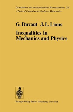 Inequalities in Mechanics and Physics (eBook, PDF) - Duvant, G.; Lions, J. L.