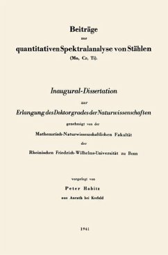 Cover Beiträge zur quantitativen Spektralanalyse von Stählen (Mo, Cr, Ti) (eBook, PDF)