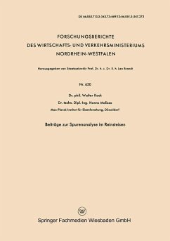 Beiträge zur Spurenanalyse im Reinsteisen (eBook, PDF) - Koch, Walter