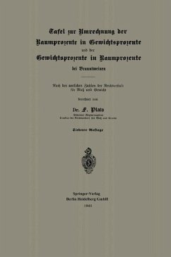 Cover Tafel zur Umrechnung der Raumprozente in Gewichtsprozente und der Gewichtsprozente in Raumprozente bei Branntweinen (eBook, PDF)