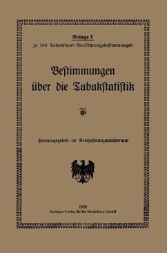 Cover Bestimmungen über die Tabakstatistik (eBook, PDF)
