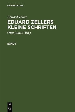 Cover Eduard Zellers Kleine Schriften (eBook, PDF)