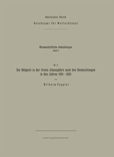 Die Böigkeit in der freien Atmosphäre nach den Beobachtungen in den Jahren 1931-1935 (eBook, PDF)