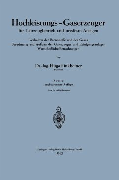 Hochleistungs-Gaserzeuger für Fahrzeugbetrieb und ortsfeste Anlagen (eBook, PDF) - Finkbeiner, Hugo