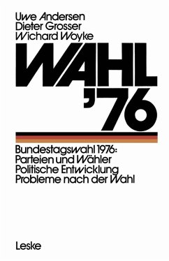 Wahl '76 (eBook, PDF) - Andersen, Uwe; Grosser, Dieter; Woyke, Wichard