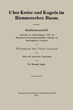 Uber Kreise und Kugeln im Riemannschen Raum (eBook, PDF) - Baule, Bernard