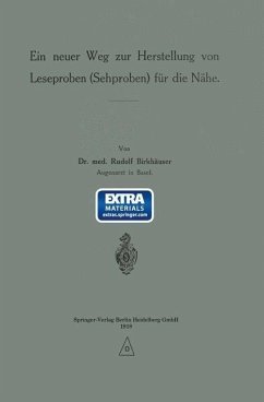 Ein neuer Weg zur Herstellung von Leseproben (Sehproben) für die Nähe (eBook, PDF) Cover Ein neuer Weg zur Herstellung von Leseproben (Sehproben) für die Nähe (eBook, PDF)