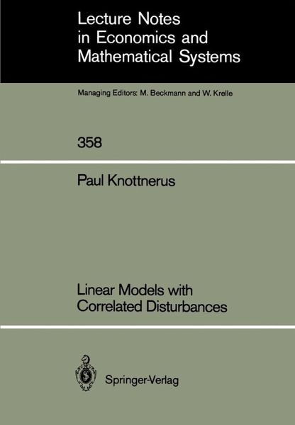 Linear Models with Correlated Disturbances (eBook, PDF) Linear Models with Correlated Disturbances (eBook, PDF)